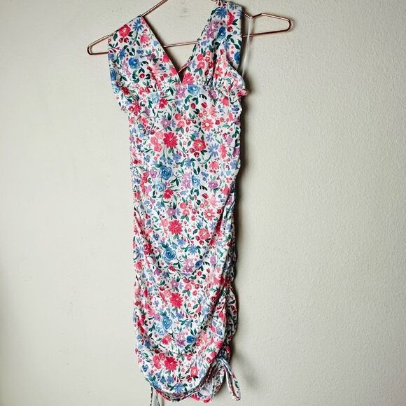 NWOT Princess Polly Floral Ruched Halter Mini Dress 4 - Picture 3 of 8